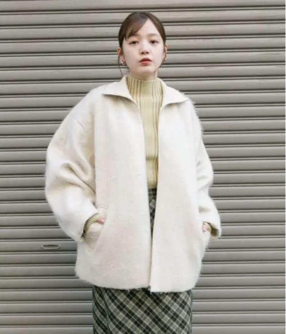 KBF ハイネックシャギーコート Ivory KBF ハイネックシャギーコート Ivory（楽天市場】KBF コートの通販）