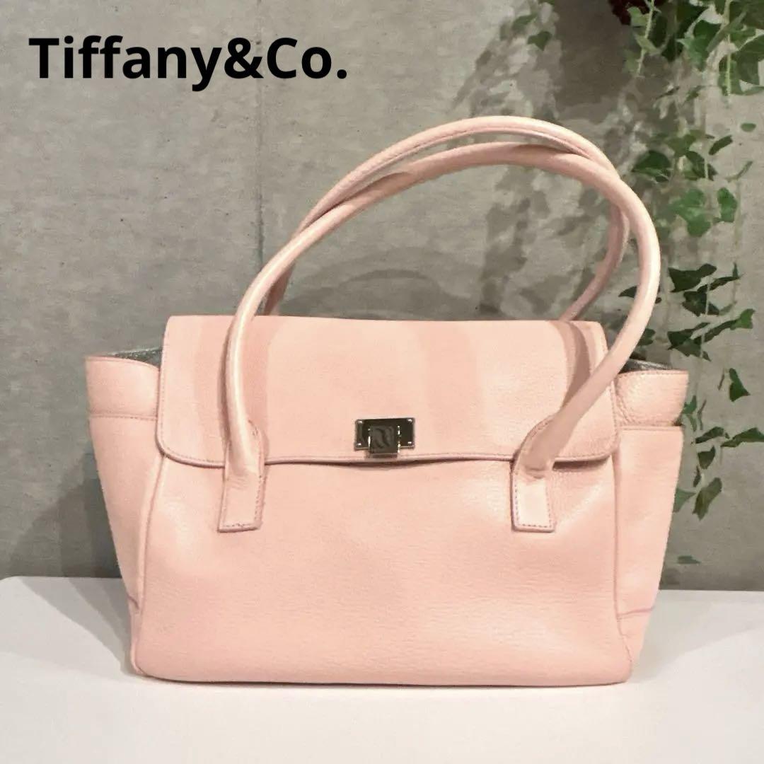 【限定品】Tiffany ティファニー　サッチェル　トート　レザー　ライトピンク 限定品】Tiffany ティファニー サッチェル トート レザー