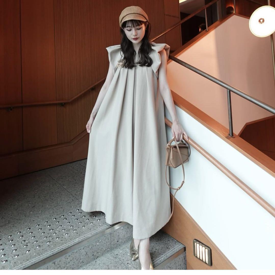 Acka drape one-piece ベージュ1 acka drape one-piece ベージュ1サイズ（sheer over one-piece