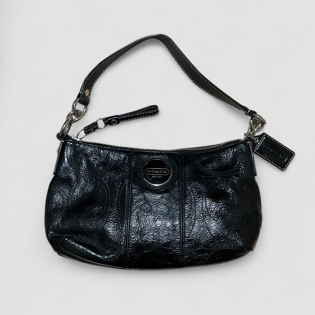 バッグ 00s archive coach enamel hand bag y2k VTG Denim & Silver Coach Bag The ultimate Y2K Denim | Depop