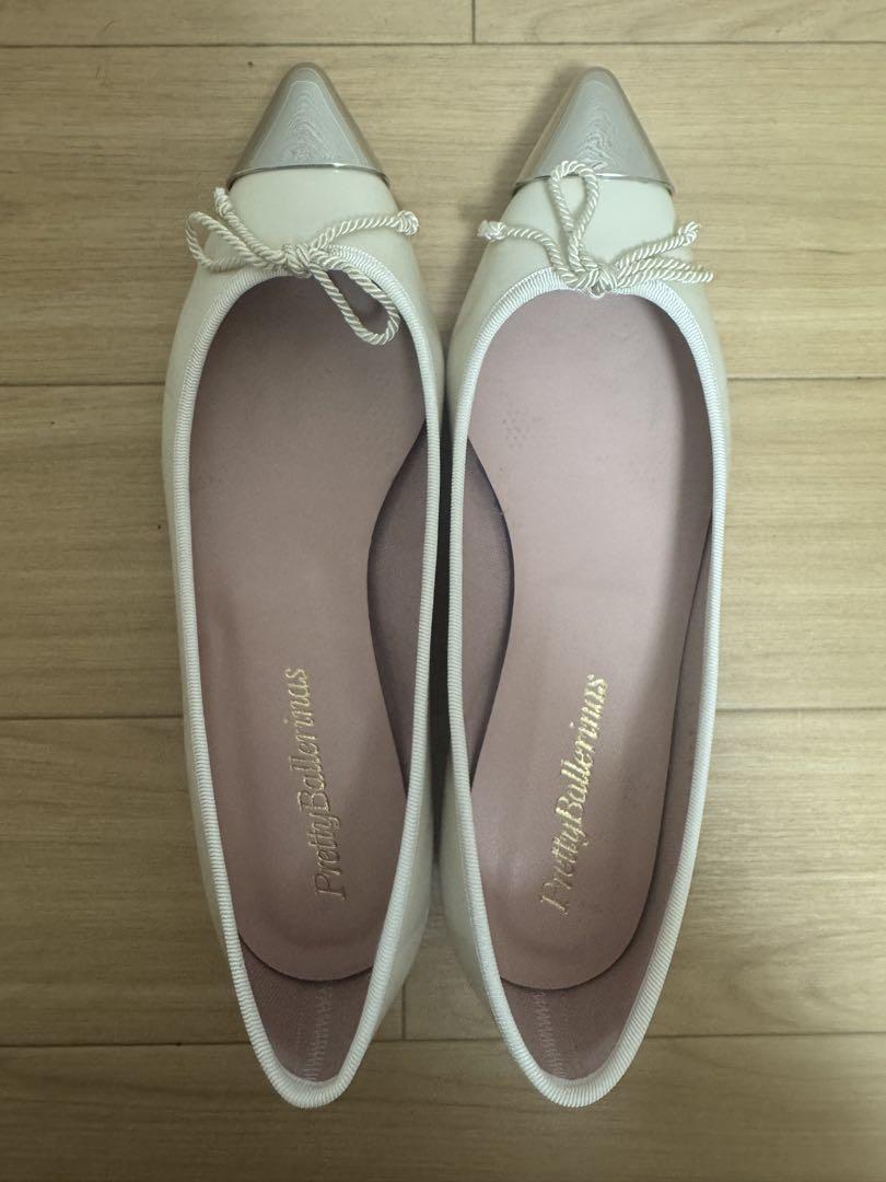 【価格交渉可能】Pretty ballerina 37 ホワイトバレエシューズ 価格交渉可能】Pretty ballerina 37 ホワイトバレエシューズ