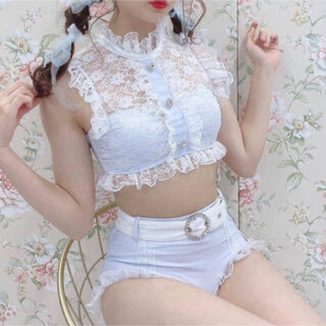 Swankiss スワンキス 水着 レース サックスブルー Swankiss スワンキス 水着 レース サックスブルー（Swankiss