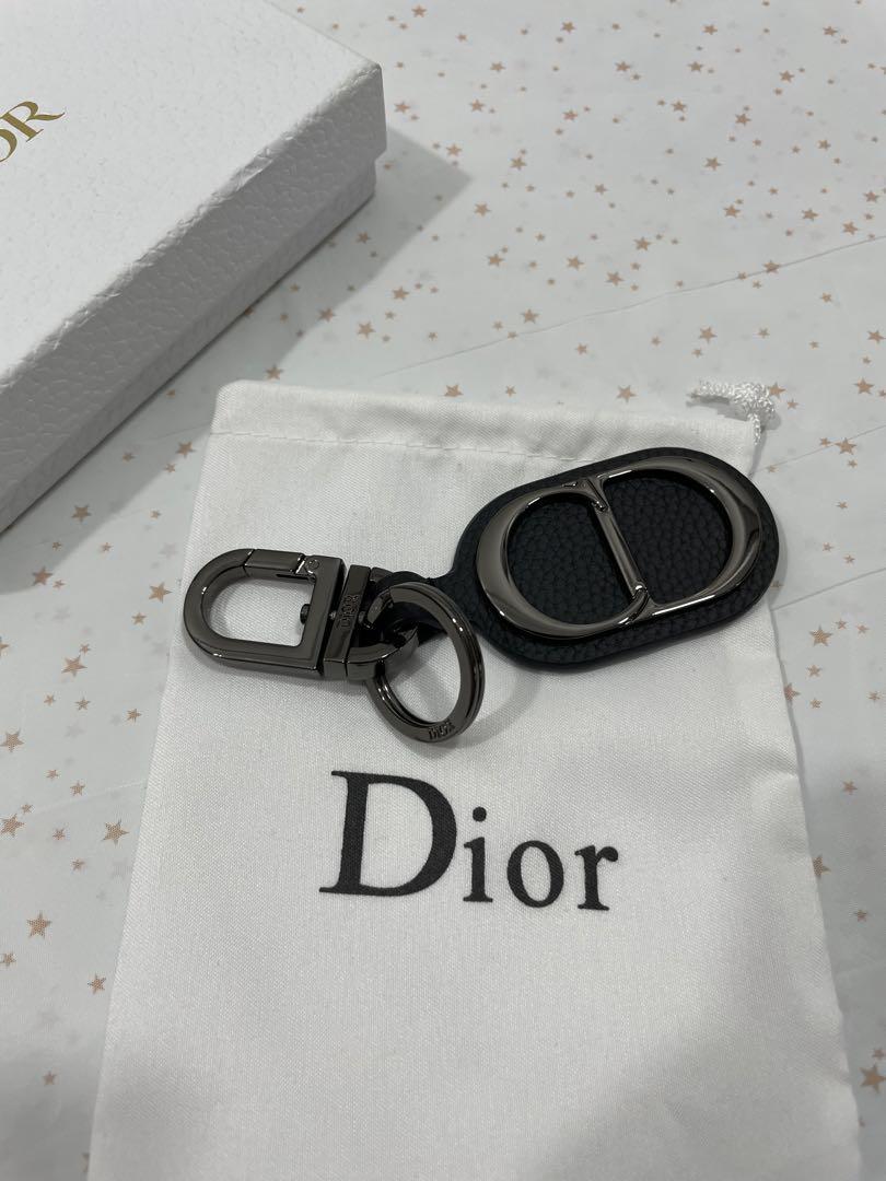 Christian Dior ディオール CD ロゴ キーリング レザー 黒 希少 ディオール キーホルダー キーリング CDロゴ レザー