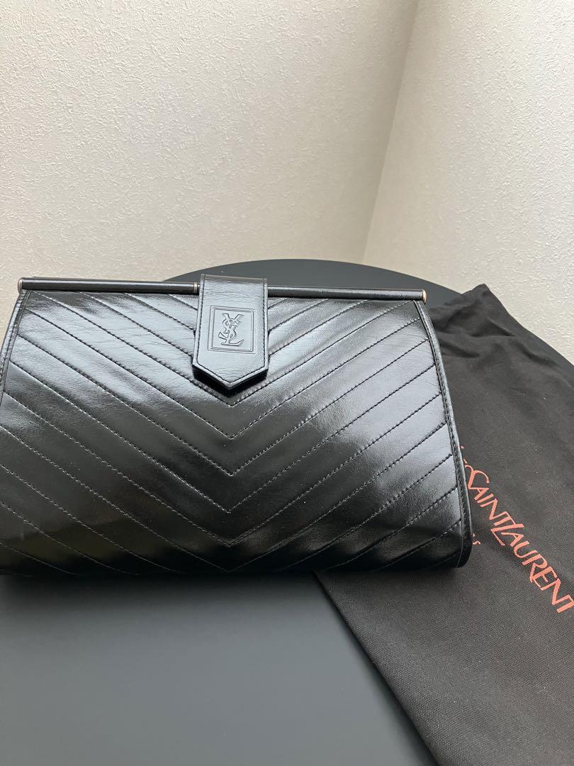 【極美品】イヴ・サンローラン クラッチバックSAINT LAURENT デカロゴ VINTAGE YSL/イヴ サンローラン】クラッチバッグ（クラッチ
