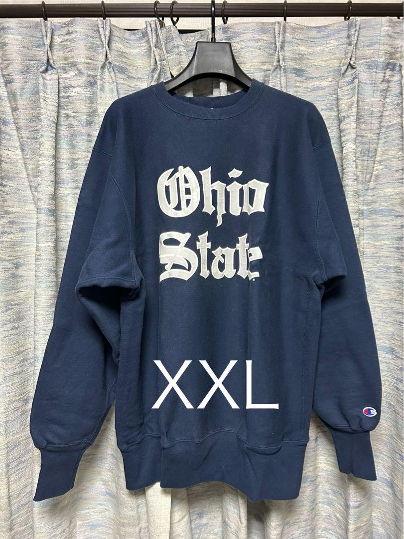 XXL 90s Champion OHIO オハイオ リバースウィーブ NAVY（90s