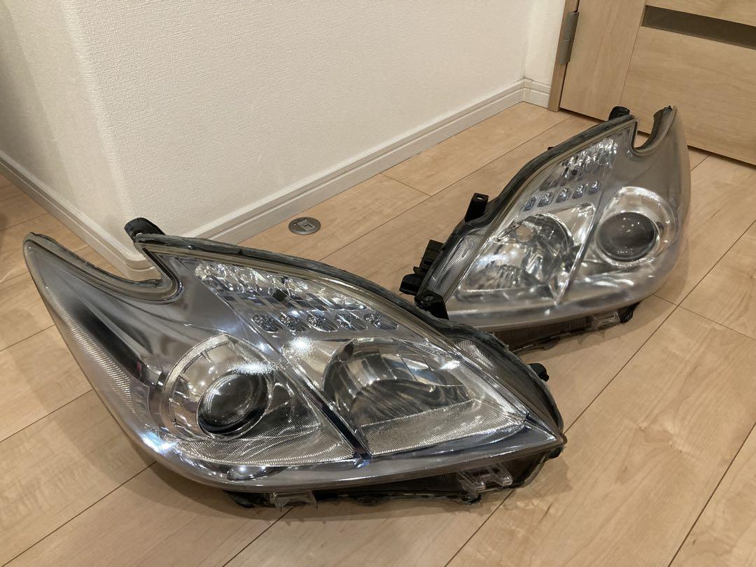 ツメ破損無し!30系 プリウス 前期 両側ヘッドライト　ハロゲン　左右セット ツメ破損無し!30系 プリウス 前期 両側ヘッドライト ハロゲン