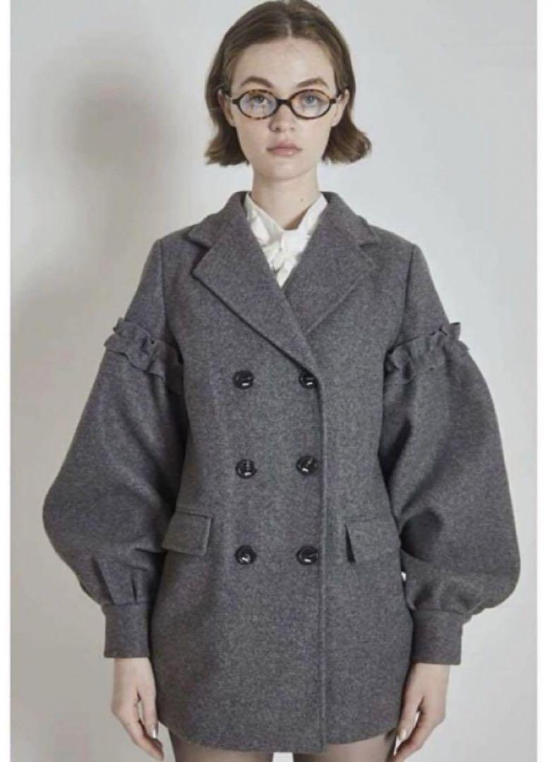 ÉPINE volume wool tailored coat charcoal volume wool tailored coat charcoal gray | épine
