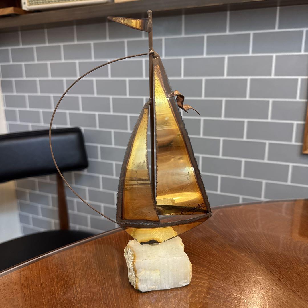 アンティーク雑貨 US VINTAGE C.Jere YACHT Brass Sculpture US VINTAGE C.Jere YACHT Brass Sculpture(Curtis Jere