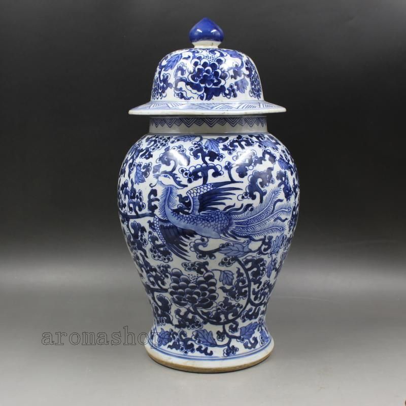清康煕青花釉里氷梅紋将軍壺 景徳鎮 陶磁器 装飾品 現代工芸品 美術品 置物 清康煕青花釉里氷梅紋将軍壺 景徳鎮 陶磁器 装飾品