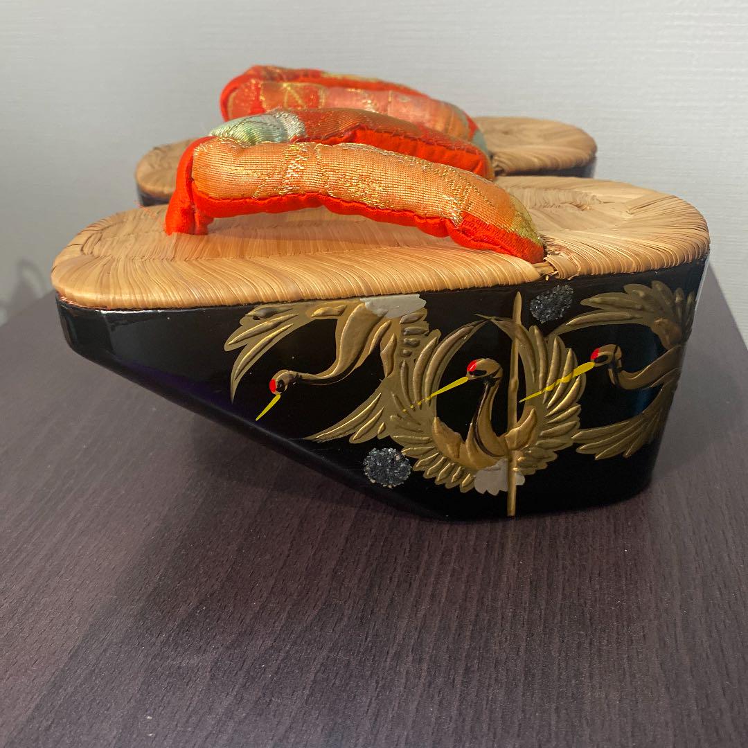 超美品】七五三 畳表 蒔絵ぽっくり 昭和レトロ 下駄 （七五三
