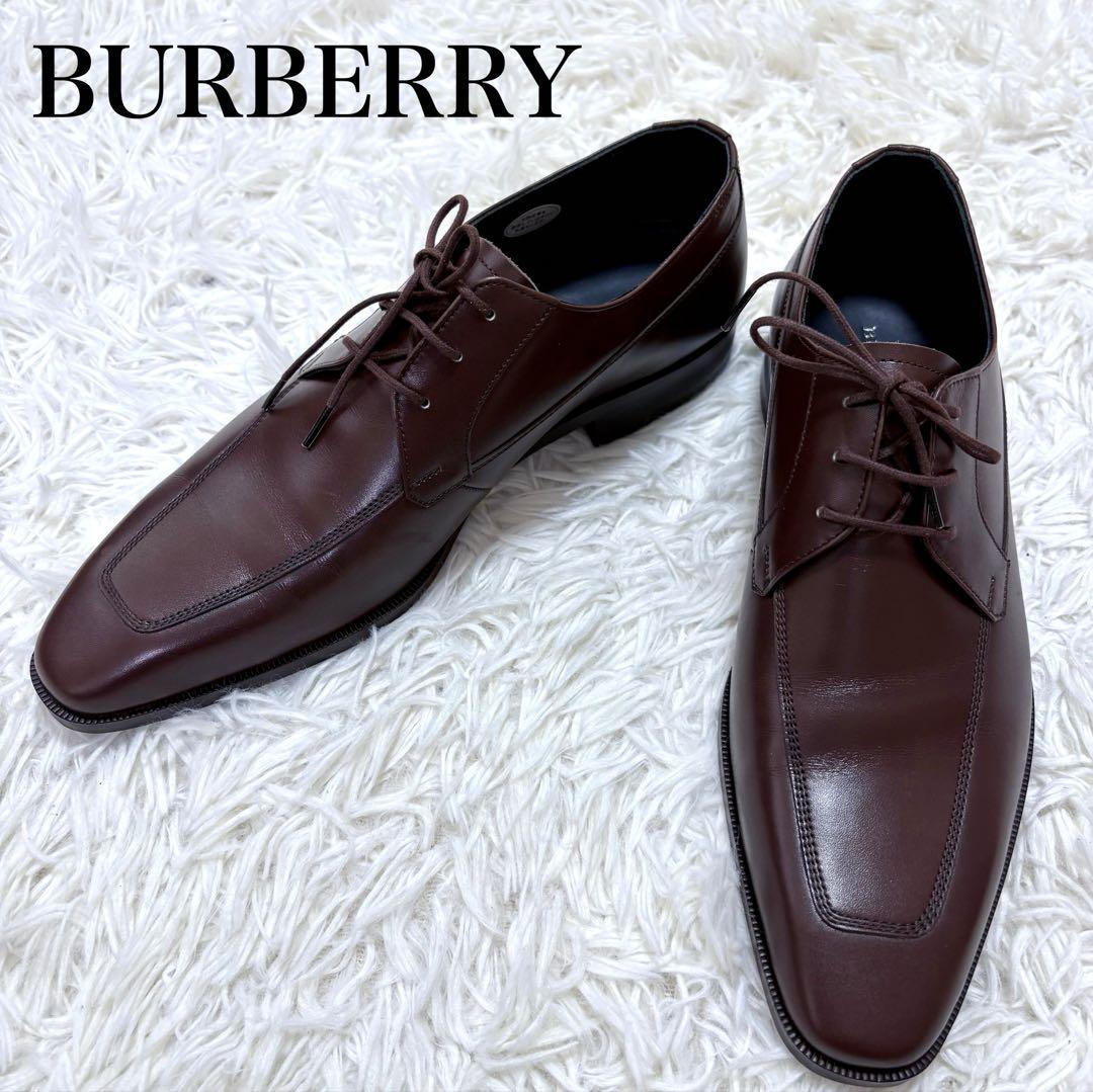 極美品 BURBERRY 本革 ビジネス ドレスシューズ 26.5cmEE 茶色