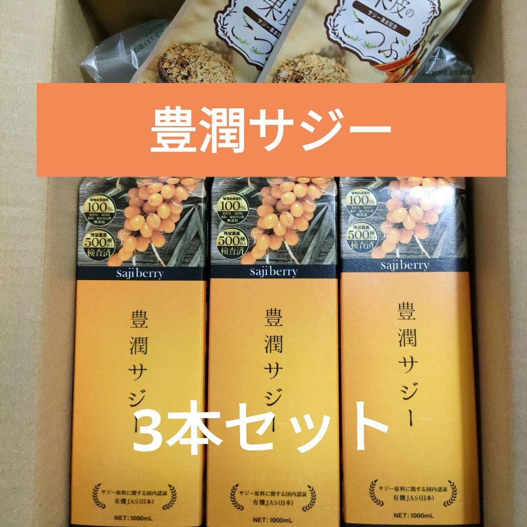 豊潤サジー1000ml 3本セット&amp;サジー果皮のこつぶ3袋 豊潤サジー 1000ml×2本セット サジージュース【紙パックタイプ