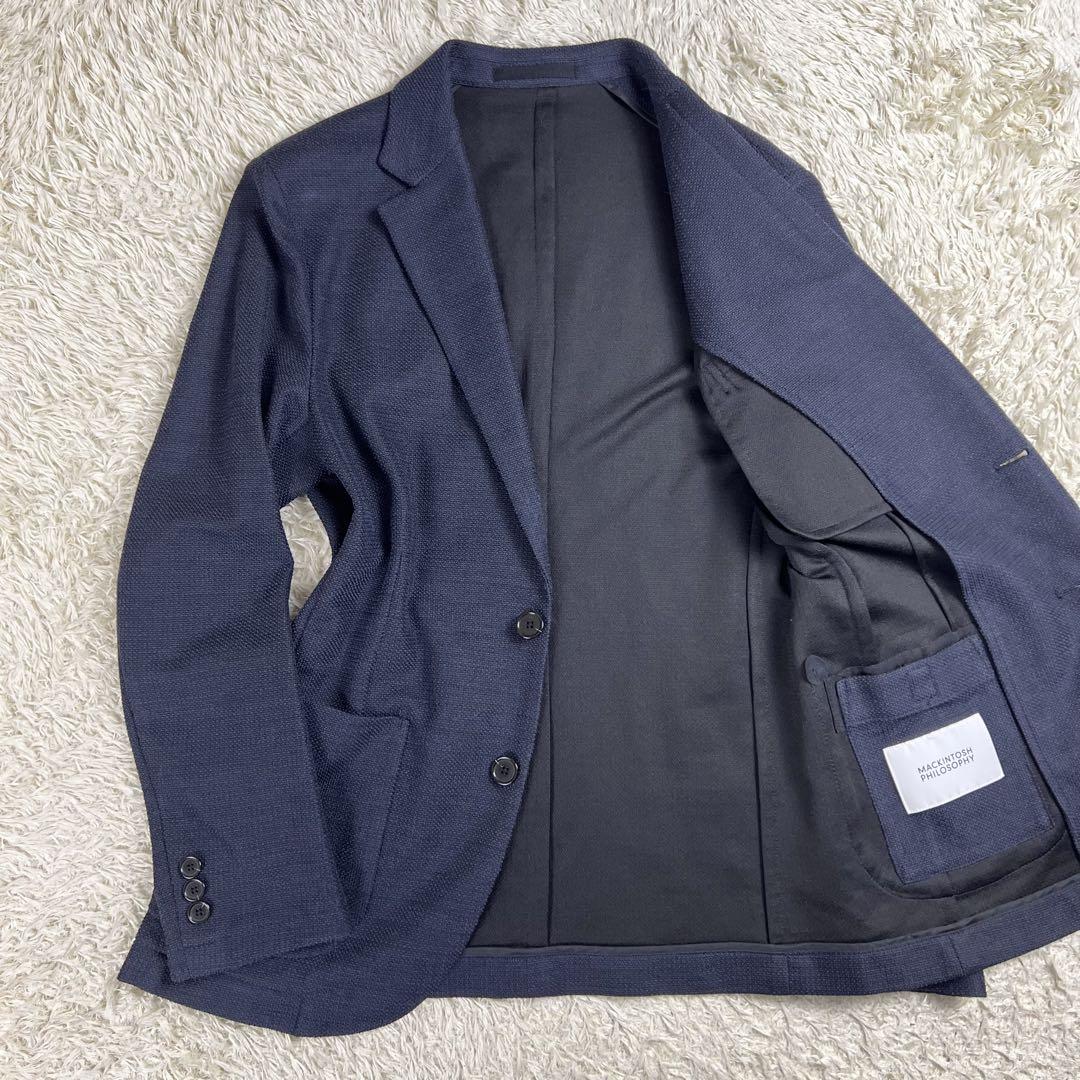 極美品 マッキントッシュ 22AW テーラードジャケット カラミ織り 紺 極美品 マッキントッシュ 22AW テーラードジャケット カラミ織り