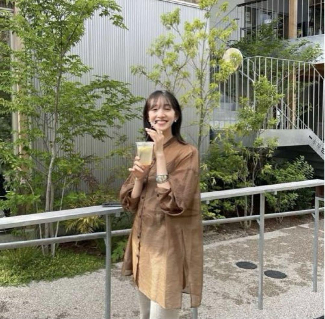 CLANE/ SWITCH SHEER SHIRT ブラウン CLANE - シースルーシャツ - SWITCH SHEER SHIRT - BROWN