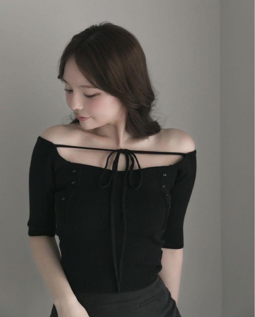 トップス andmary sophia layered tops Black ANDMARY】Sophia layered tops
