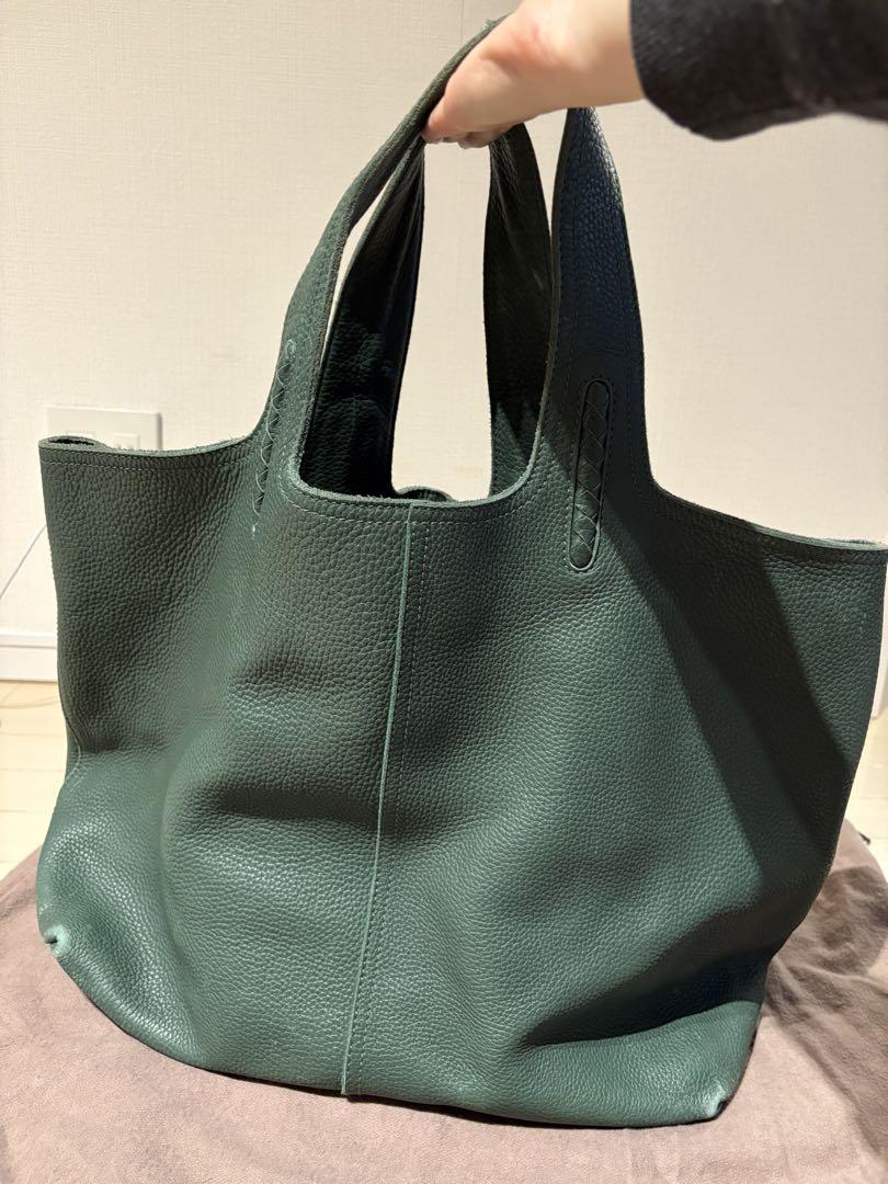 ボッテガヴェネタ グリーンレザートートバッグ （BOTTEGA VENETA
