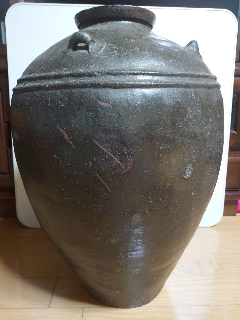 備前焼（古備前）四っ耳付き 陶器 大瓶 超特大壺 引き取り限定