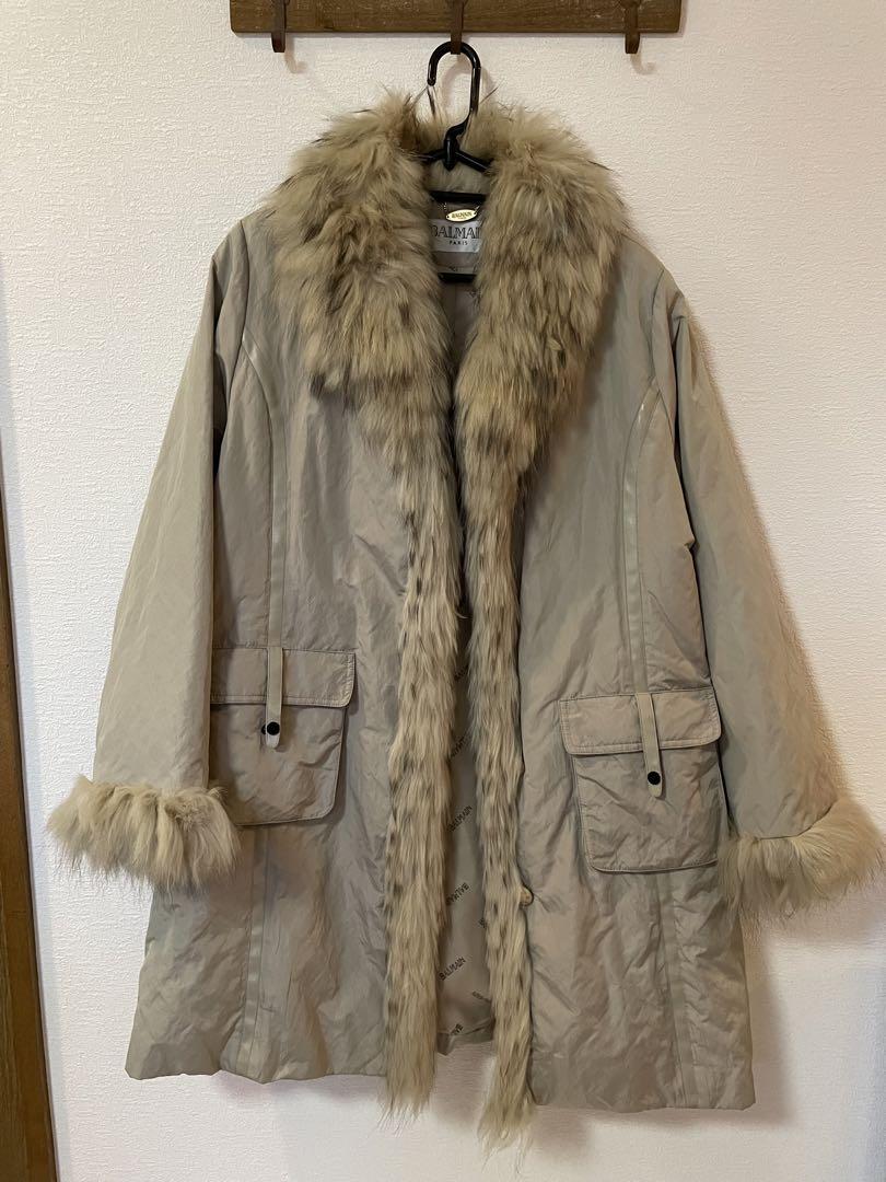 BALMAIN ベージュ モッズコート ファー付き BALMAIN ベージュ モッズコート ファー付き レディース