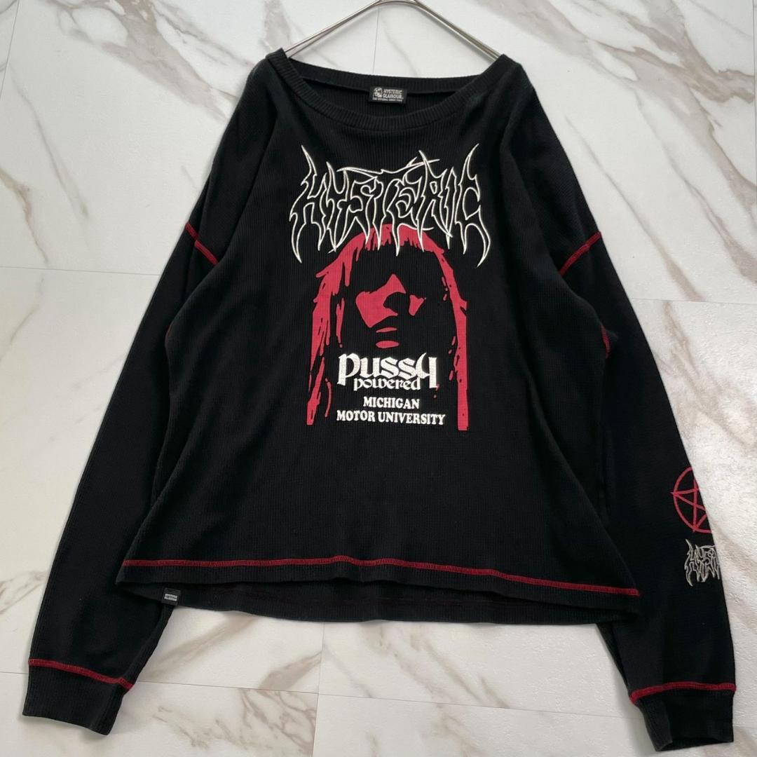 美品　ヒステリックグラマー　ペンタグラム　ゴシック　サーマルT　ブラック 黒 美品 ヒステリックグラマー ペンタグラム ゴシック サーマルT