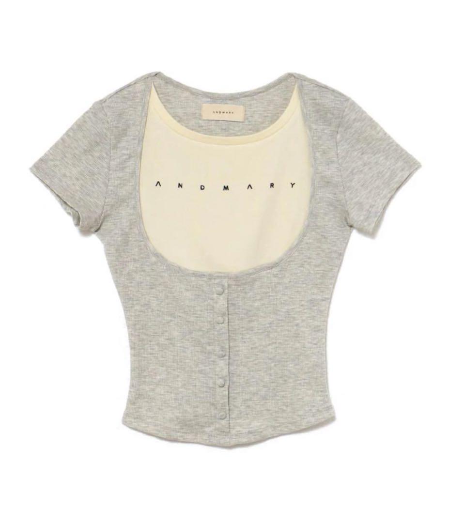 andmary Mary logo tops（ANDMARY] Mary logo tops, beige）