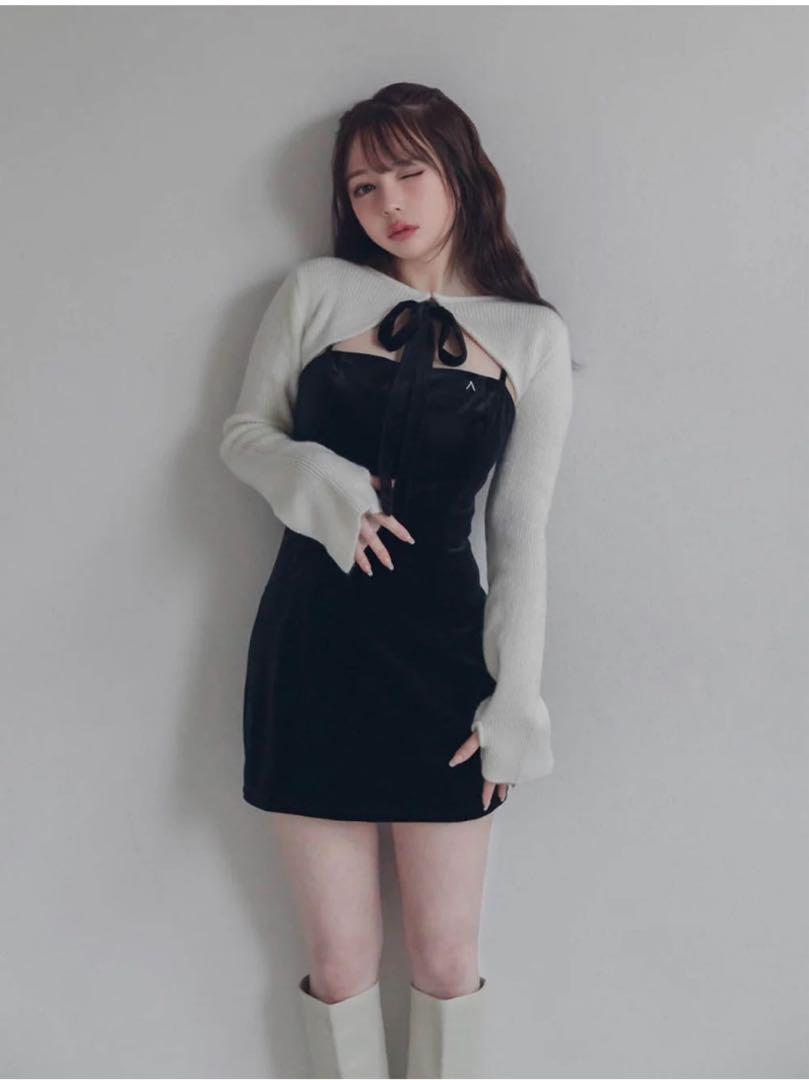 ワンピース Anita ribbon mini dress ANDMARY】Anita ribbon mini dress