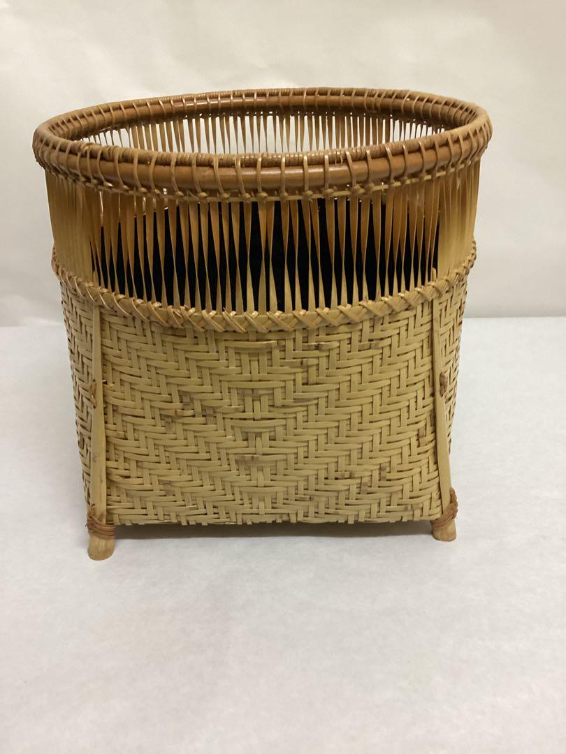 茶道具　竹篭師　岡田節哉　清風籠 淡々斎好写 清風籠炭斗 (共箱)岡田節哉 - 茶道具販売 栗林園