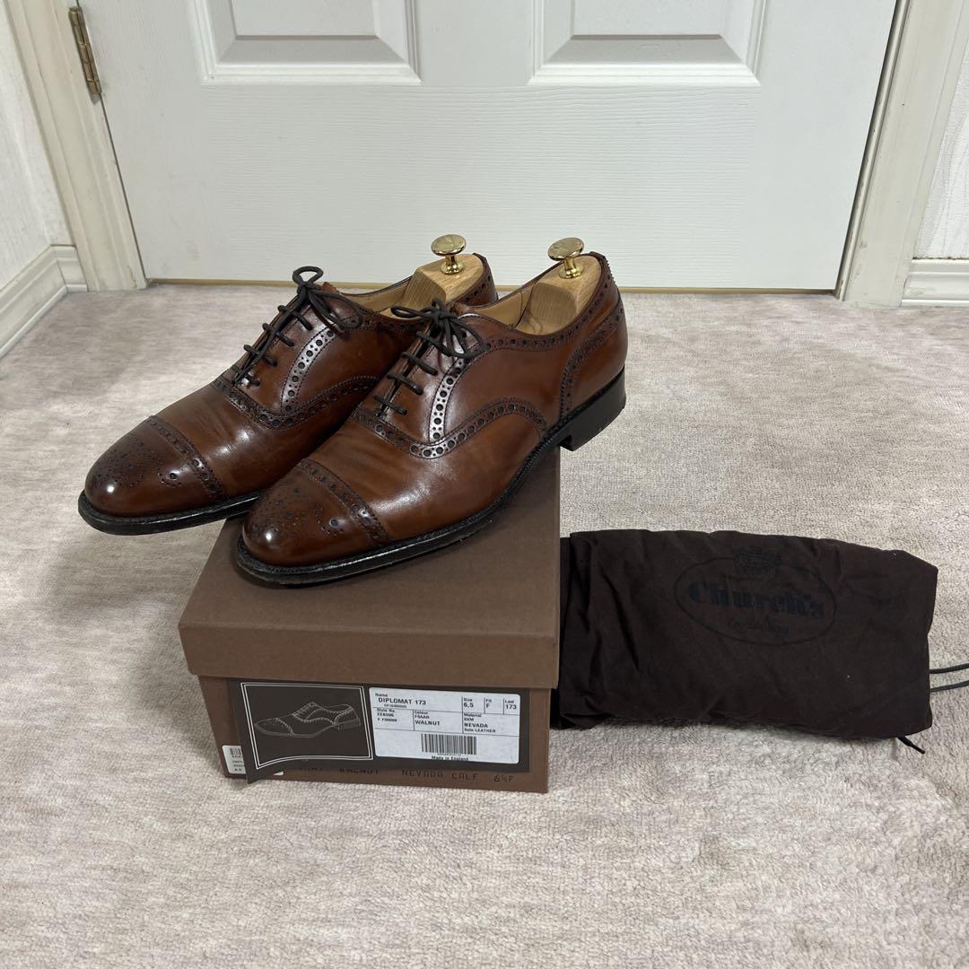 【最終値下げ】Church's / チャーチ ディプロマット　UK8.5F Church's】チャーチ ディプロマット 四都市 スエード ブラウン