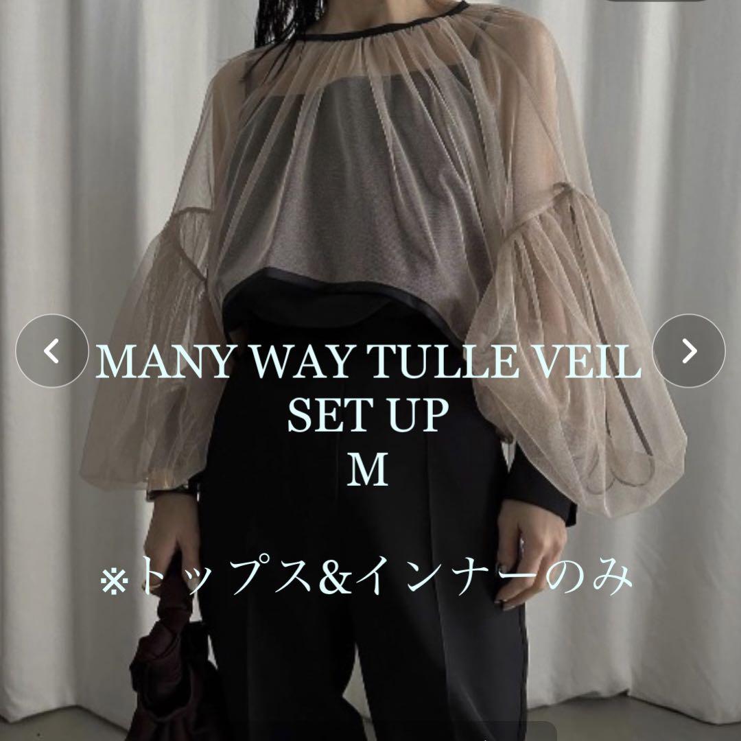 【最終値下げ】AMERI MANY WAY TULLE VEIL SET UP Ameri（アメリ）の「MANY WAY TULLE VEIL SET UP（パンツドレス