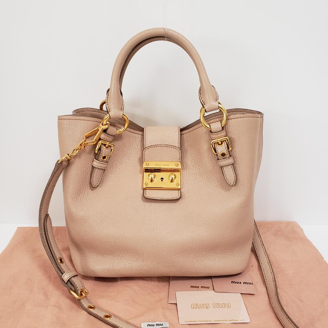 miumiu MADRAS マドラスレザー 2WAY ハンドバッグ ミュウミュウ 2WAYハンドバッグ マドラス レザー - メルカリ