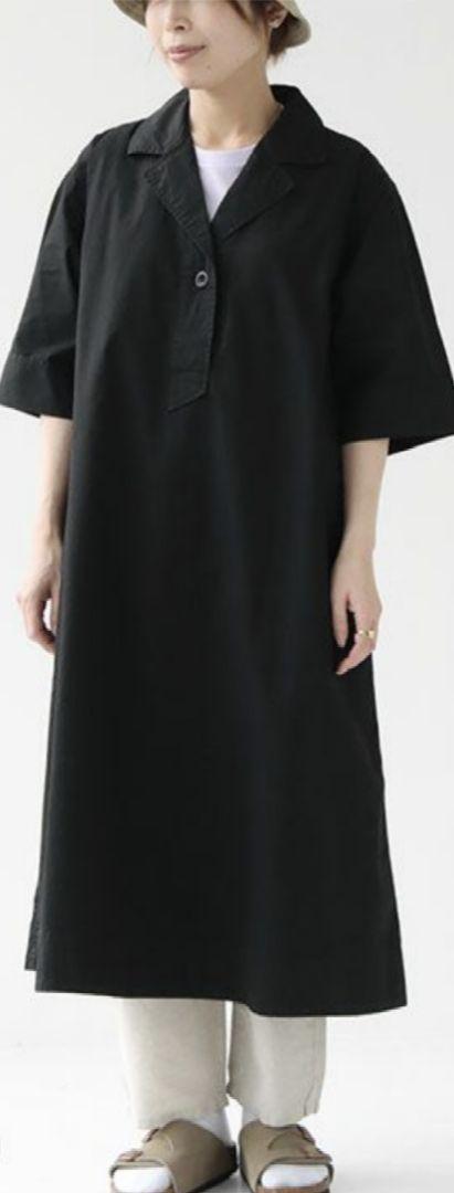 マーガレットハウエル　ブラック　ワンピース BLACK LINEN（ワンピース）｜MARGARET HOWELL（マーガレット