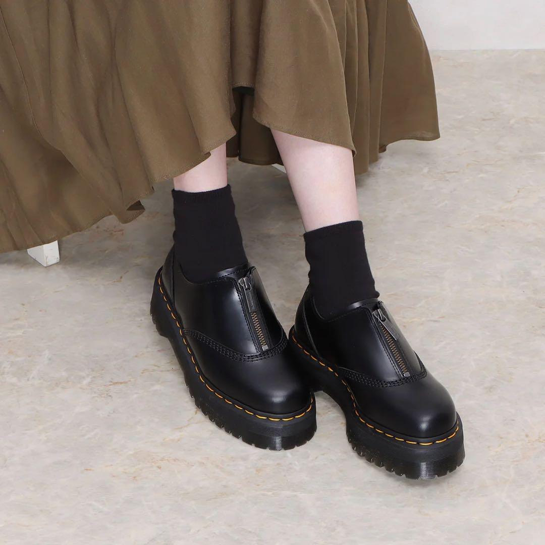 極美品　ドクターマーチン　AURIAN II QUAD　超厚底ジップシューズ　黒 Dr.Martens AirWair Japan - 新しいQUAD RETRO COLLECTIONは約