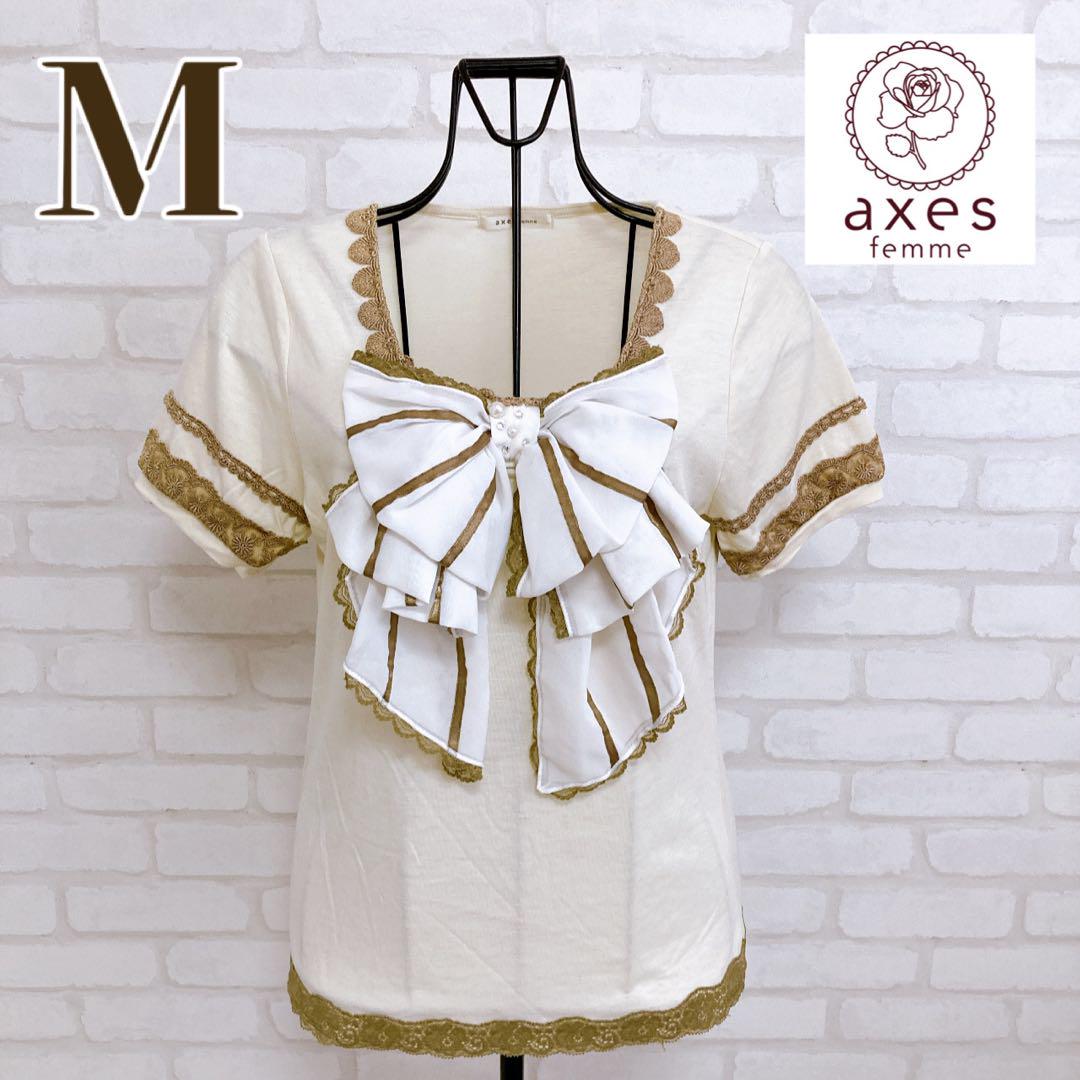 axes femmeアクシーズファム♡ビッグリボン半袖カットソー Big