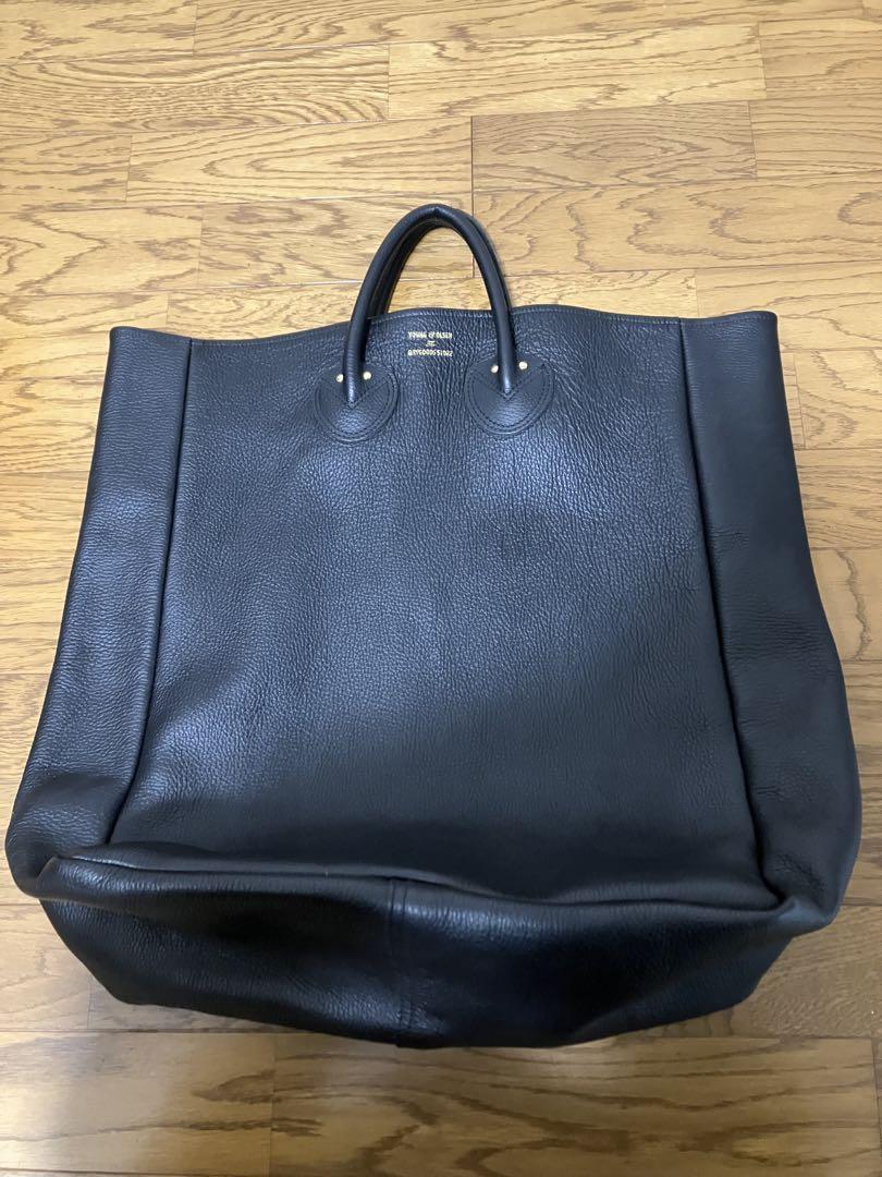 YOUNG & OLSEN Lサイズ トートバッグ ハンド シボ革 レザー 黒 YOUNG & OLSEN Lサイズ トートバッグ ハンド シボ革 レザー 黒