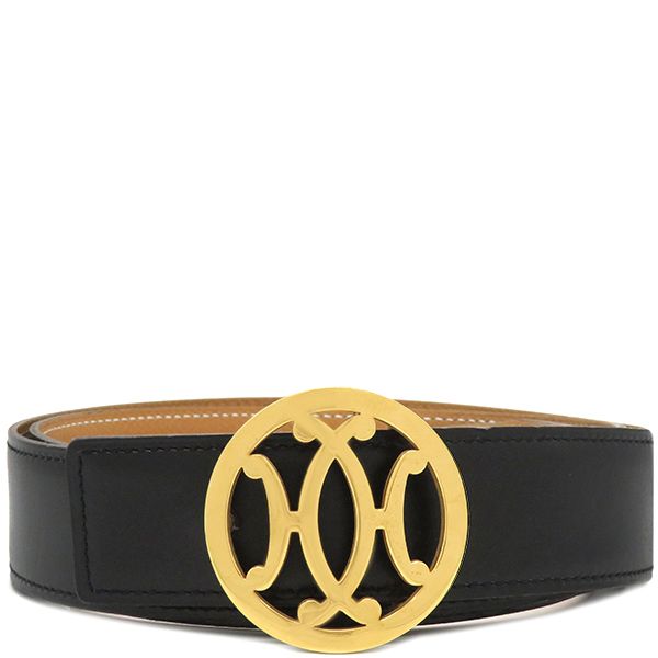 エルメス HERMES ベルト ダブルH バックル #90 ボックスカーフ