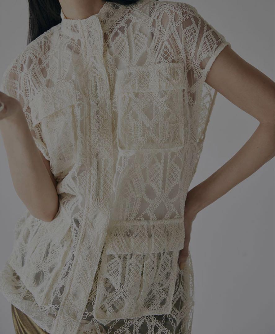 AMERI VINTAGE LACE WORKPOCKET VEST（Ameri vintage LACE