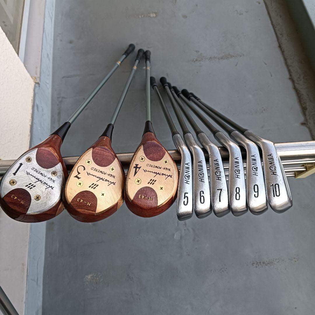 HONMA ゴルフセット オールド本間 9本セット ヒロホンマ パーシモン HONMA GOLF 【訳あり】本間ゴルフ(ホンマ) 40周年記念