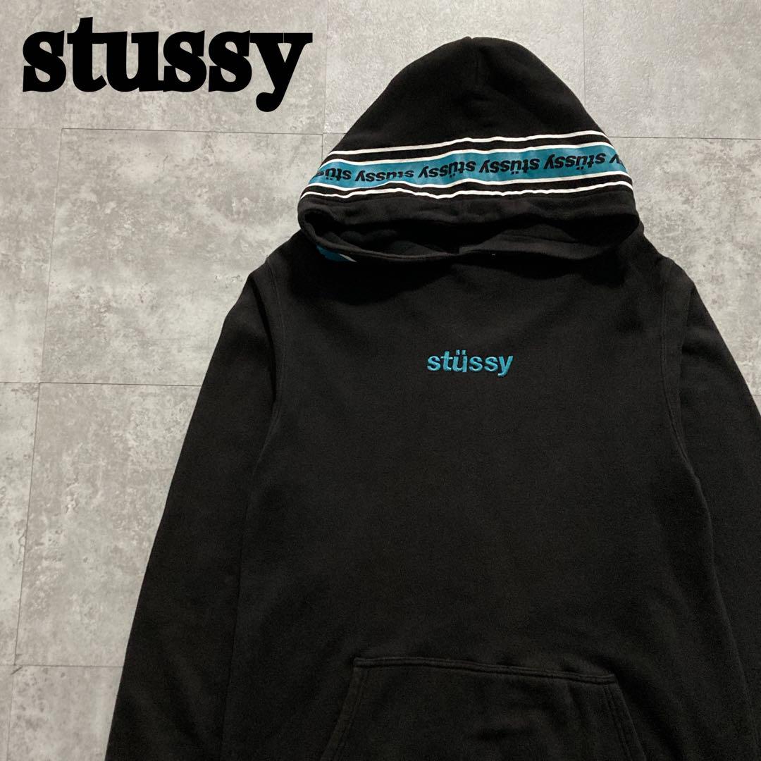 希少　人気　STUSSY ステューシー　刺繍ロゴ　プルオーバーパーカー　Mサイズ 希少カラー】ステューシー USA製 刺繍ロゴ パーカー L ベージュ