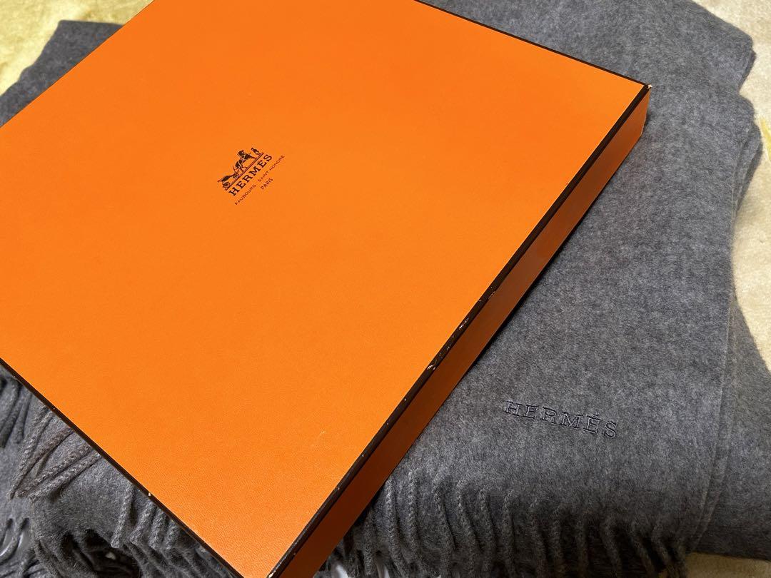 HERMÈS エルメス ストール カシミヤ マフラー 大判 ブランケット HERMES エルメス 大判ストール カシミヤ ブラック アパレル