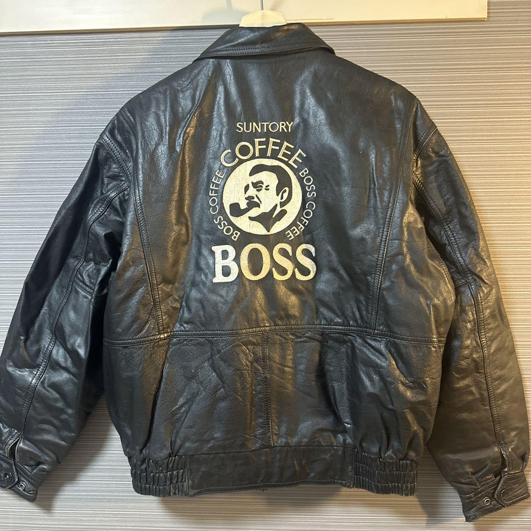 非売品　サントリー　BOSS レザージャケット A-2 フライトジャケット　L Yahoo!オークション -「サントリー boss 革ジャン」の落札相場