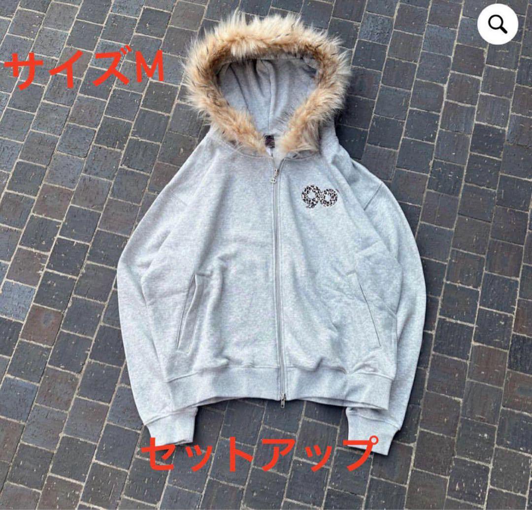【ねこ。】90 Logo Far Zip Hoodie 黒 90 Logo Far Zip Hoodie Grayセットアップ（9090 90 Logo Far