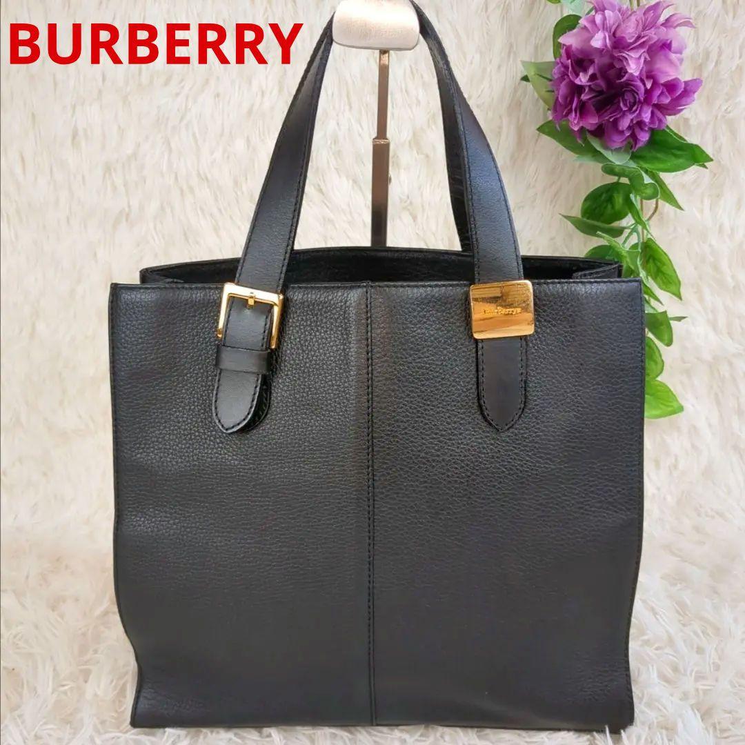 BURBERRY　レザー　トートバッグ ノバチェック シャドーホース　金ロゴ BURBERRY バーバリー ノバチェック シャドーホース トートバッグ