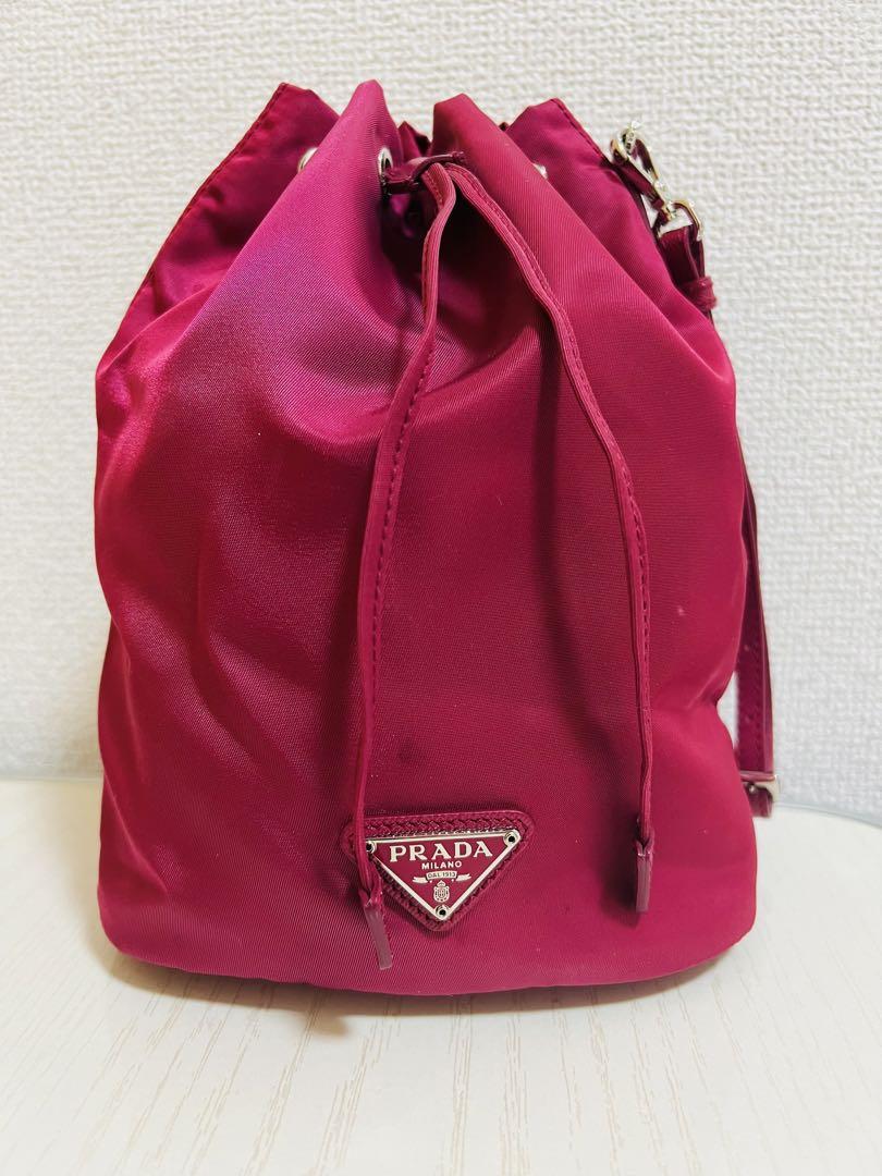 PRADA ピンク ナイロン 巾着ポーチ PRADA プラダ テスート ナイロン 巾着型 ポーチ 小物入れ