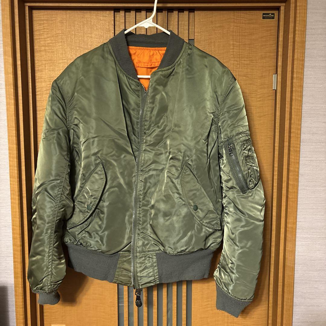 アルファ　MA-1 フライトジャケット　90s オリーブグリーン　L 90's ALPHA アルファ MA-1 フライトジャケット グリーン USA製