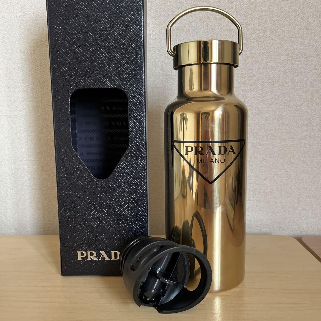 【非売品】PRADA ゴールド ステンレススチール 水筒 非売品】PRADA ゴールド ステンレススチール 水筒