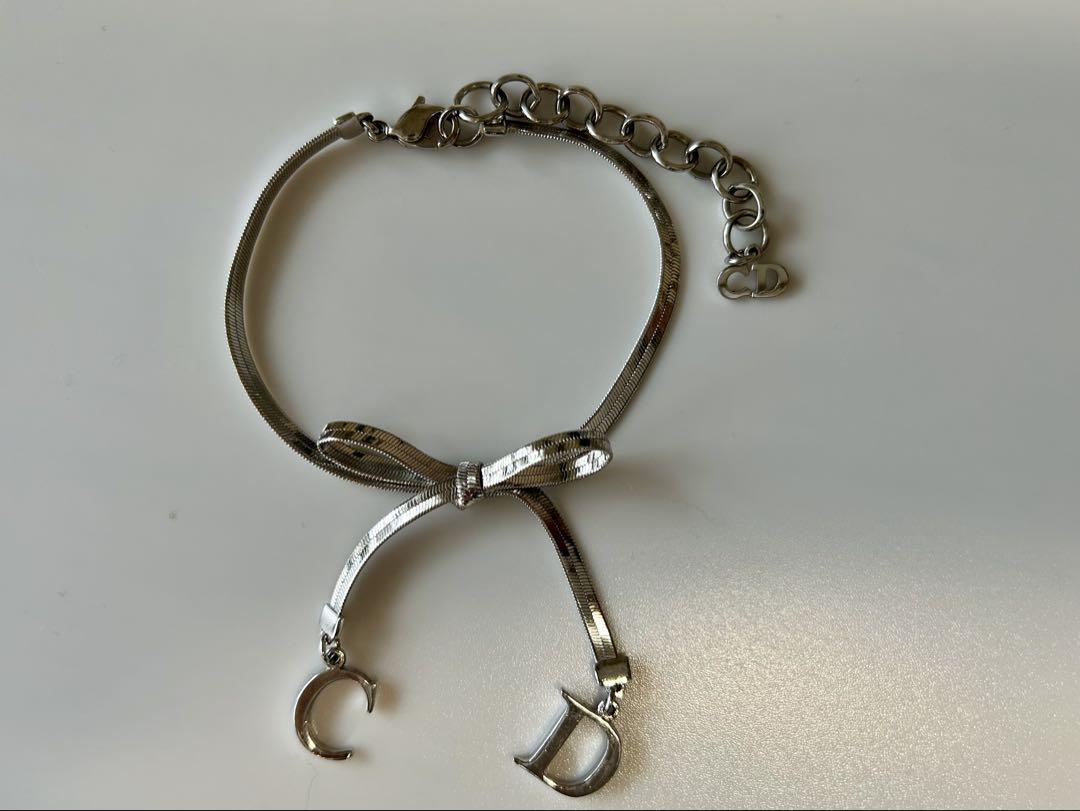 Christian Dior シルバーリボンモチーフブレスレット