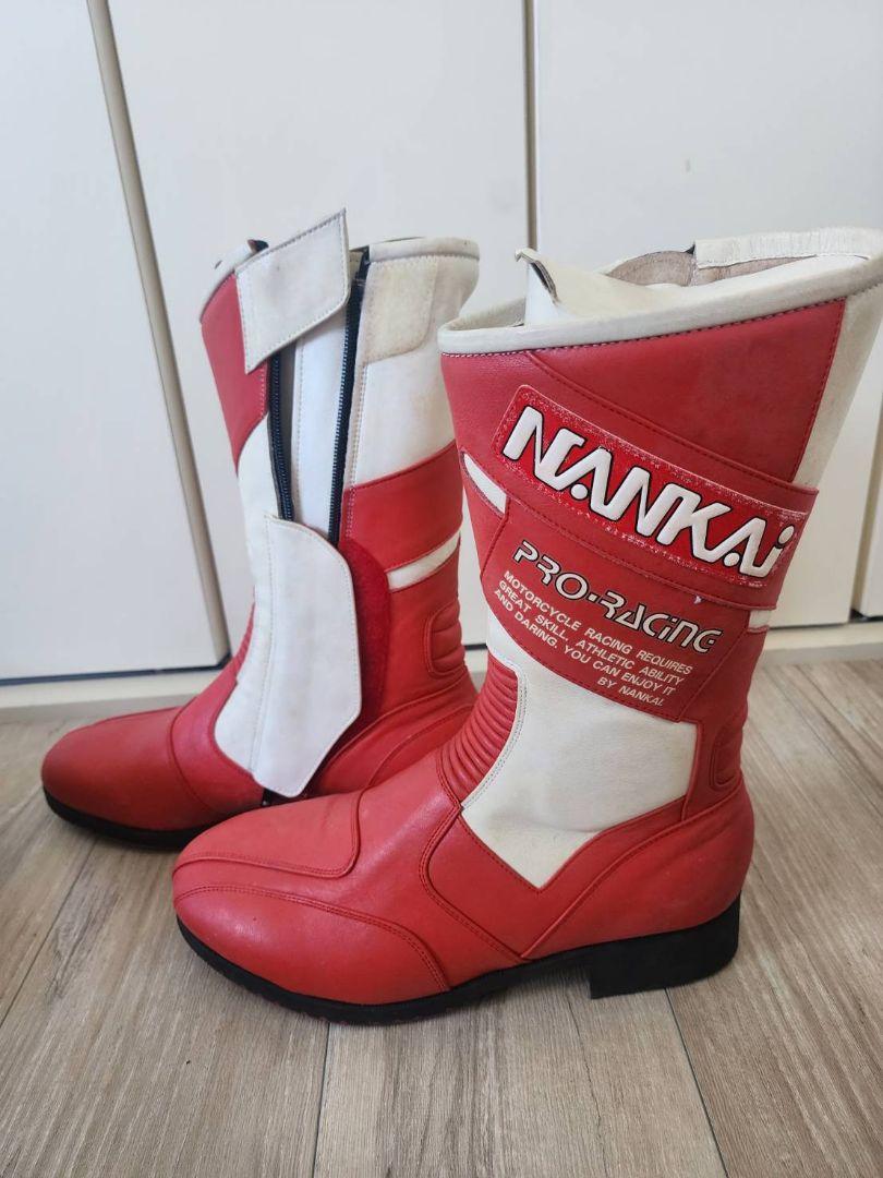 当時物新品！タグ付NANKAI PRO-RACINGバイク用靴 レッド/ホワイト 当時物新品！タグ付NANKAI PRO-RACINGバイク用靴 レッド