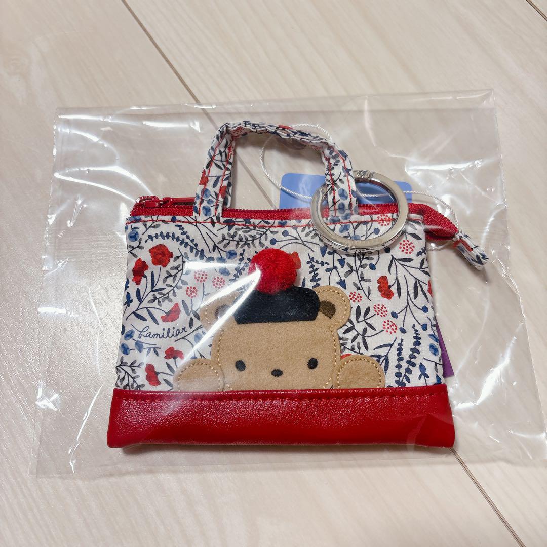新品 ファミリア ミニバッグチャーム リバティ レッド