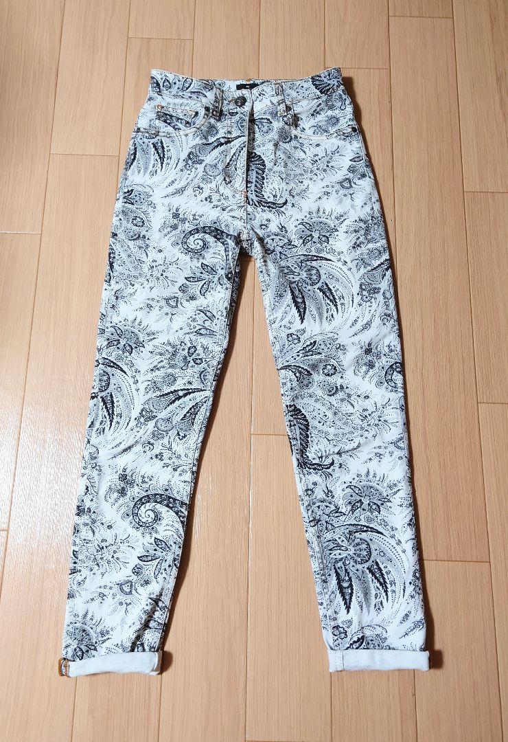 国内配送【ETRO】ペイズリー スキニージーンズ エトロ ETRO ペイズリー柄 スキニーパンツ ハイウエスト 25