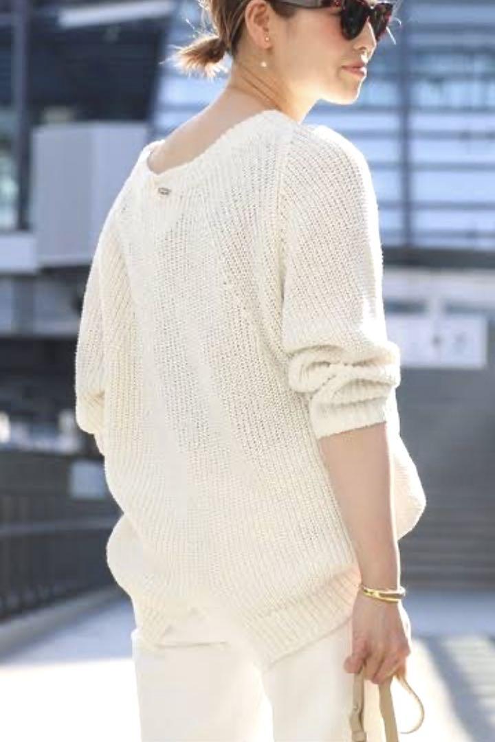 ドゥーズィエムクラス　Lily Linen アゼプルオーバー　アイボリー セール】Lily Linen アゼ プルオーバー（ニット/セーター