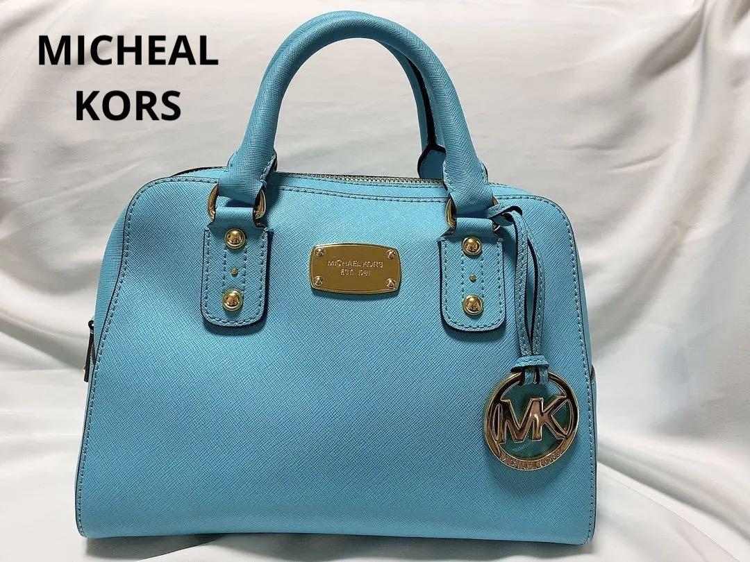 【極美品】マイケルコース　トートバッグ　ターコイズ　ブルー MICHAEL KORS - 【極美品 A4サイズ】マイケルコース トート